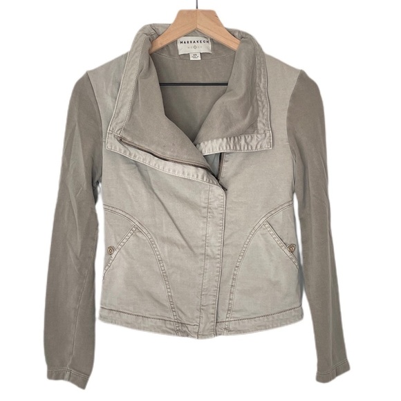 Anthropologie Jackets & Blazers - Anthro Marrakech Faravel gray washed moto zip jacket
